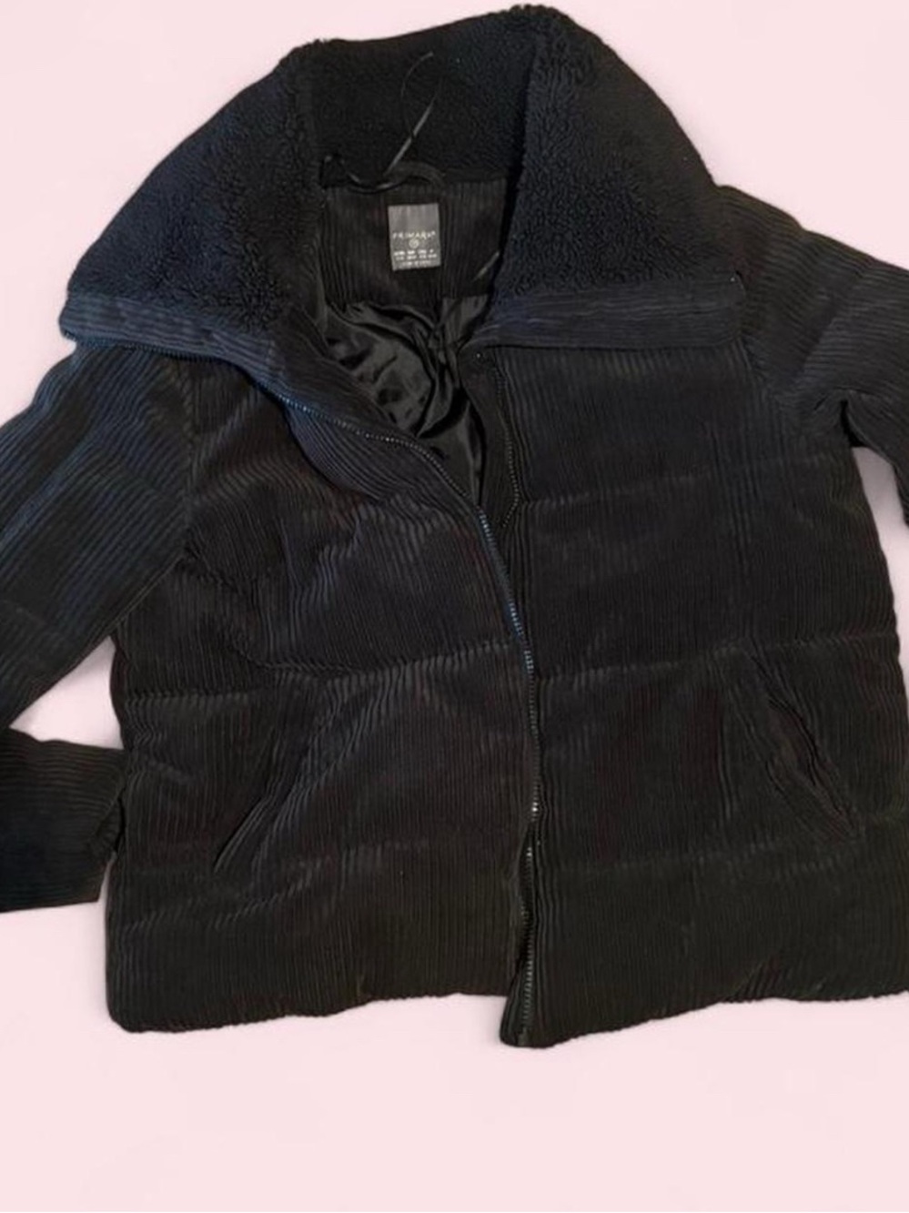 Black corduroy fur line jacket